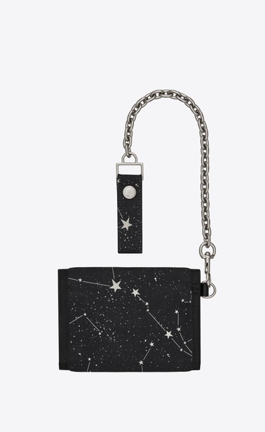 Buffalo chain wallet in constellation-print nylon